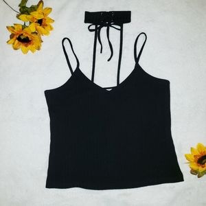 Charlotte Russe ribbed choker tank top size medium